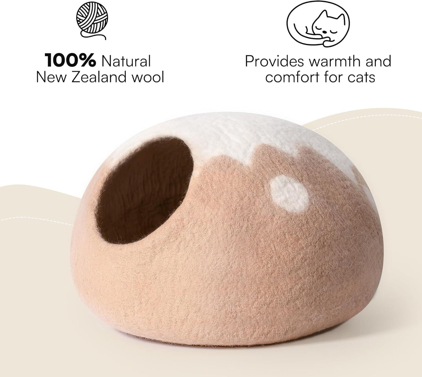 Lit pour chat en laine fait main - Lit respirant et chaud pour animal de compagnie, taille M