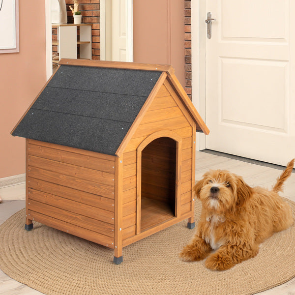 Niche pour chien au toit en asphalte noir