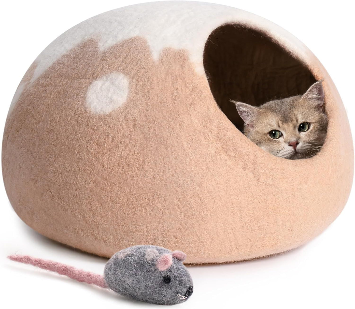 Lit pour chat en laine fait main - Lit respirant et chaud pour animal de compagnie, taille M