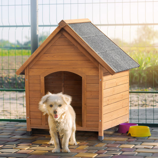 Niche pour chien au toit en asphalte noir